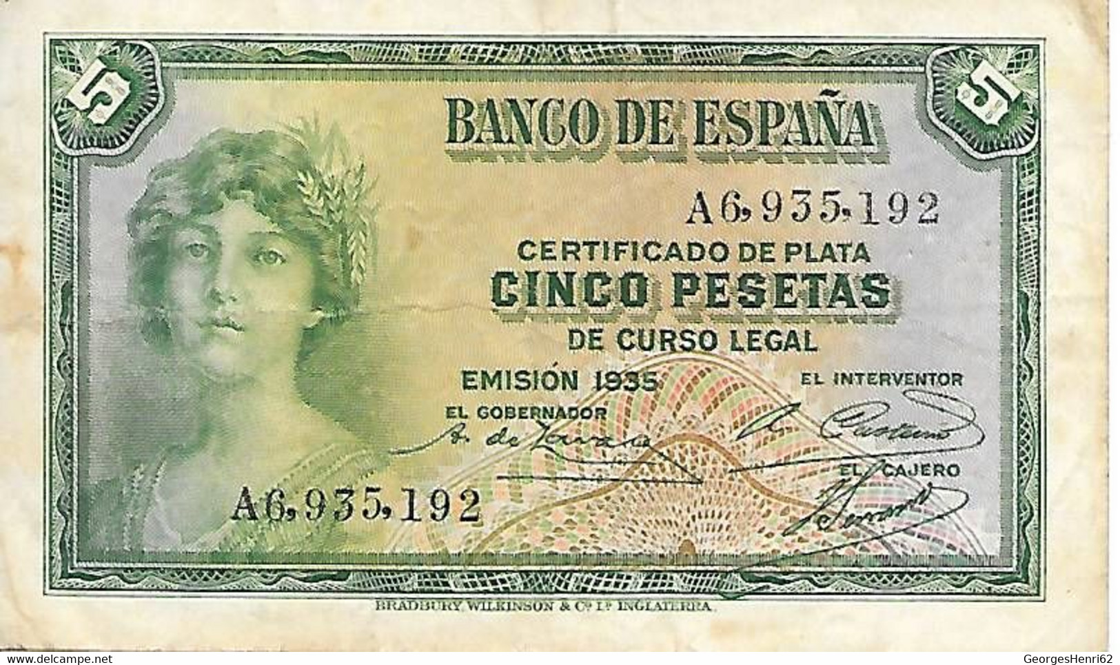 Espagne - 5 Pesetas - 1935 - (85) - 5 Pesetas