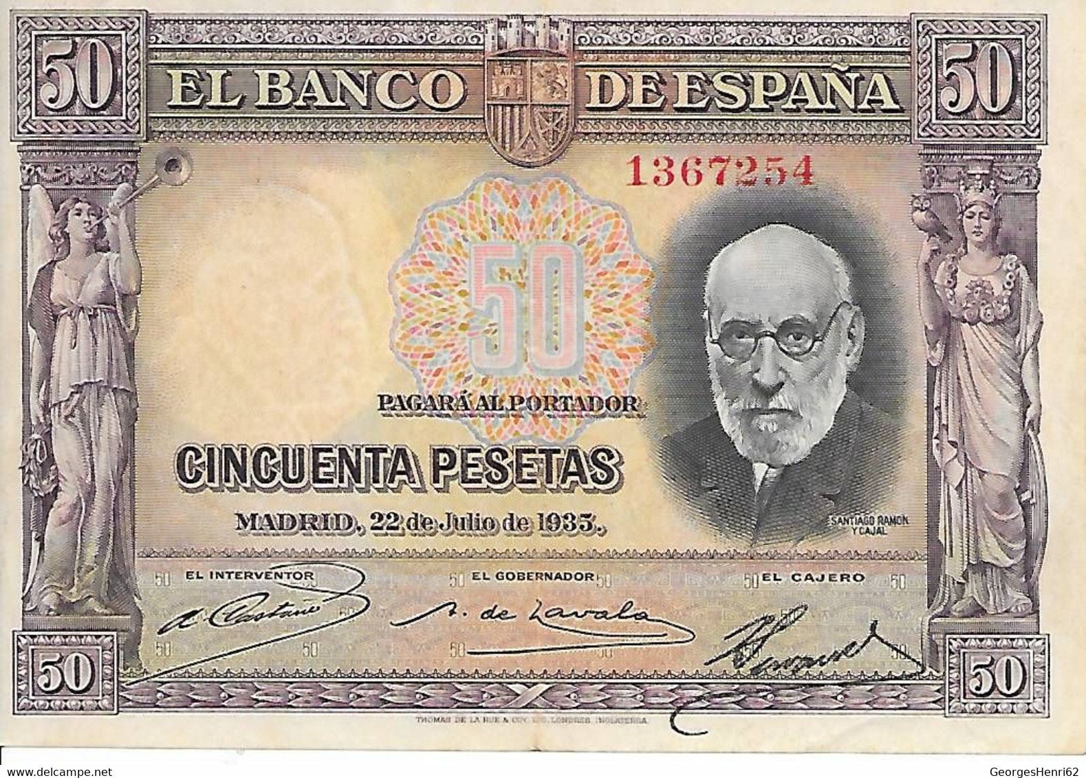 Espagne - 50 Pesetas - 1935 - (88) - 50 Peseten