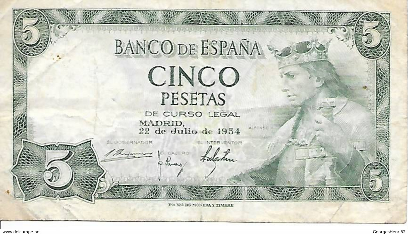 Espagne - 5 Pesetas - 22/7/1954 - (146a) - 5 Pesetas