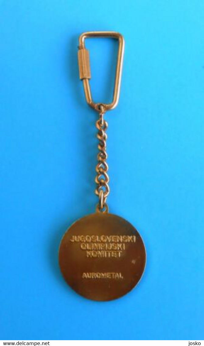 YUGOSLAV NOC For WINTER OLYMPIC GAMES LAKE PLACID 1980 Old Keychain * Jeux Olympiques Olympia Olympiade Giochi Olimpici - Bekleidung, Souvenirs Und Sonstige