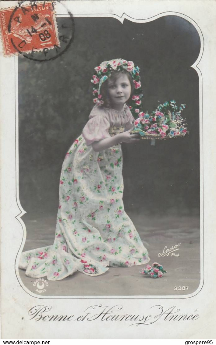 ENFANTS FLEURS PHONOGRAPHE EDITIONS CROISSANT PHOTO LEGRAND SAZERAC 3 CPA - Sonstige & Ohne Zuordnung