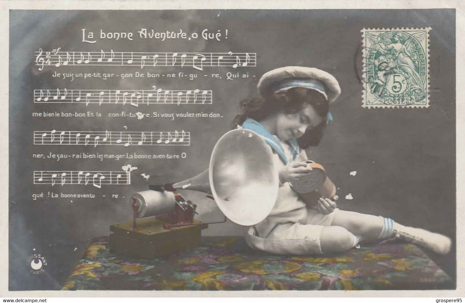 ENFANTS FLEURS PHONOGRAPHE EDITIONS CROISSANT PHOTO LEGRAND SAZERAC 3 CPA - Autres & Non Classés