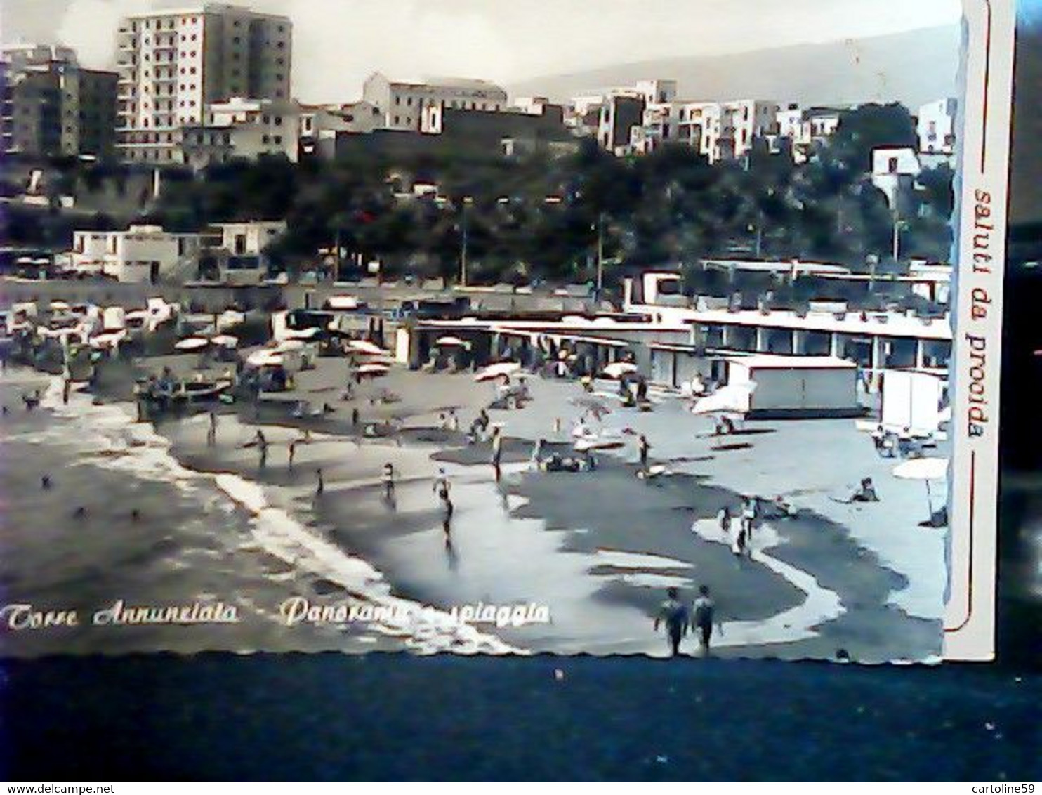 Torre Annunziata SPIAGGIA  Animata V1960 JC6584 - Torre Annunziata