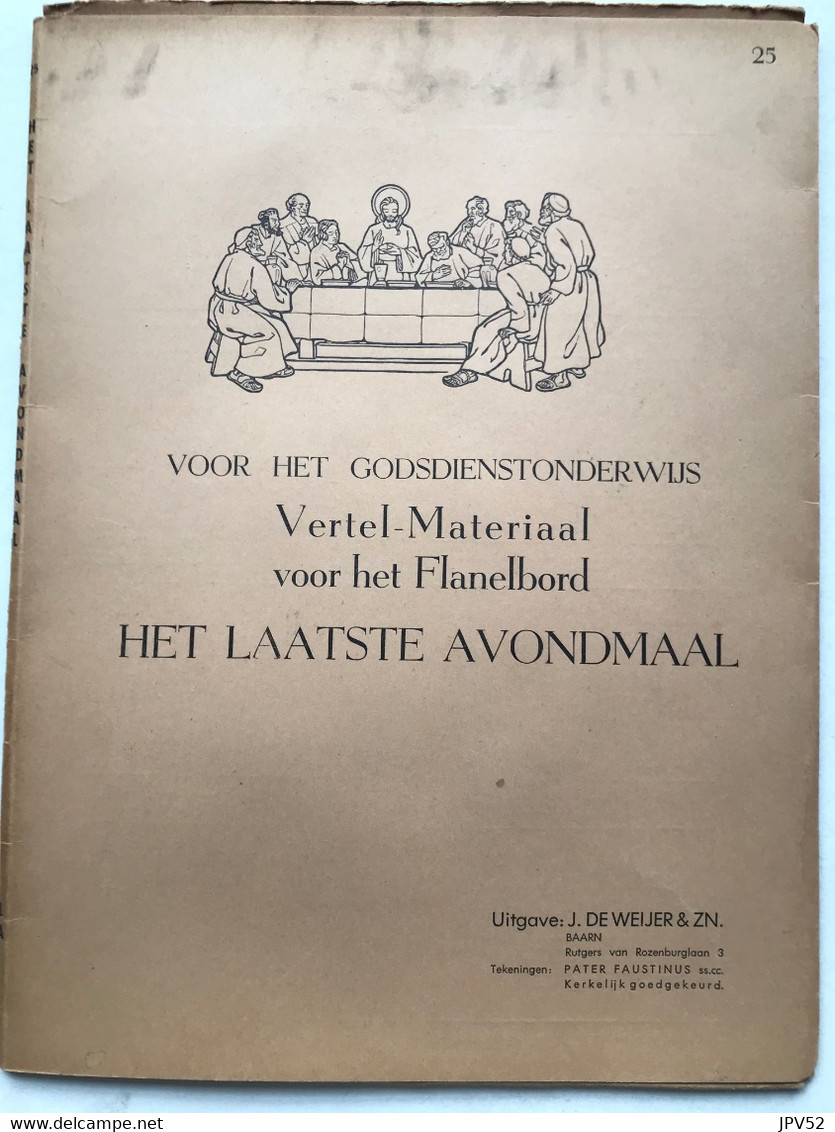 Nr 25 - Godsdienst - Vertel-Materiaal Voor Het Flanelbord - Het Laatste Avondmaal - 1965 - Schulbücher