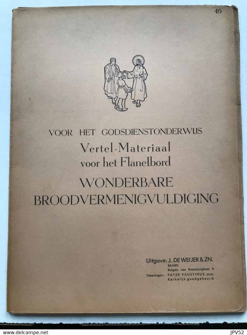 Nr 46 - Godsdienst - Vertel-Materiaal Voor Het Flanelbord - Wonderbare Broodvermenigvuldiging - 1965 - Escolares