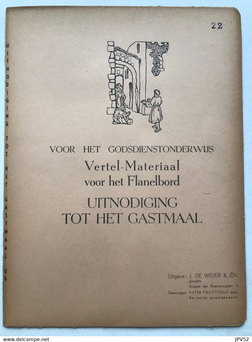 Nr 22 - Godsdienst - Vertel-Materiaal Voor Het Flanelbord - Uitnodiging Tot Het Gastmaal - 1965 - Schulbücher