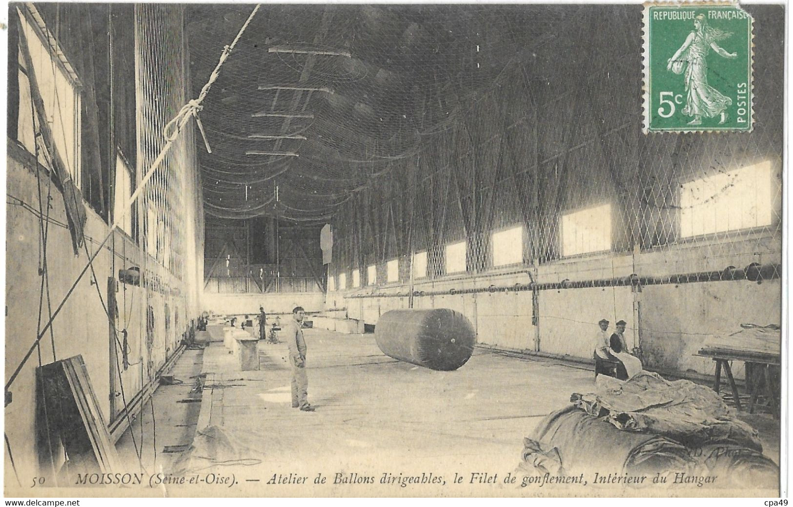 78    MOISSON   ATELIER  DE  BALLONS  DIRIGEABLES  LE  FILET  DE  GONFLEMENT  INTERIEUR  DU  HANGAR - Autres & Non Classés