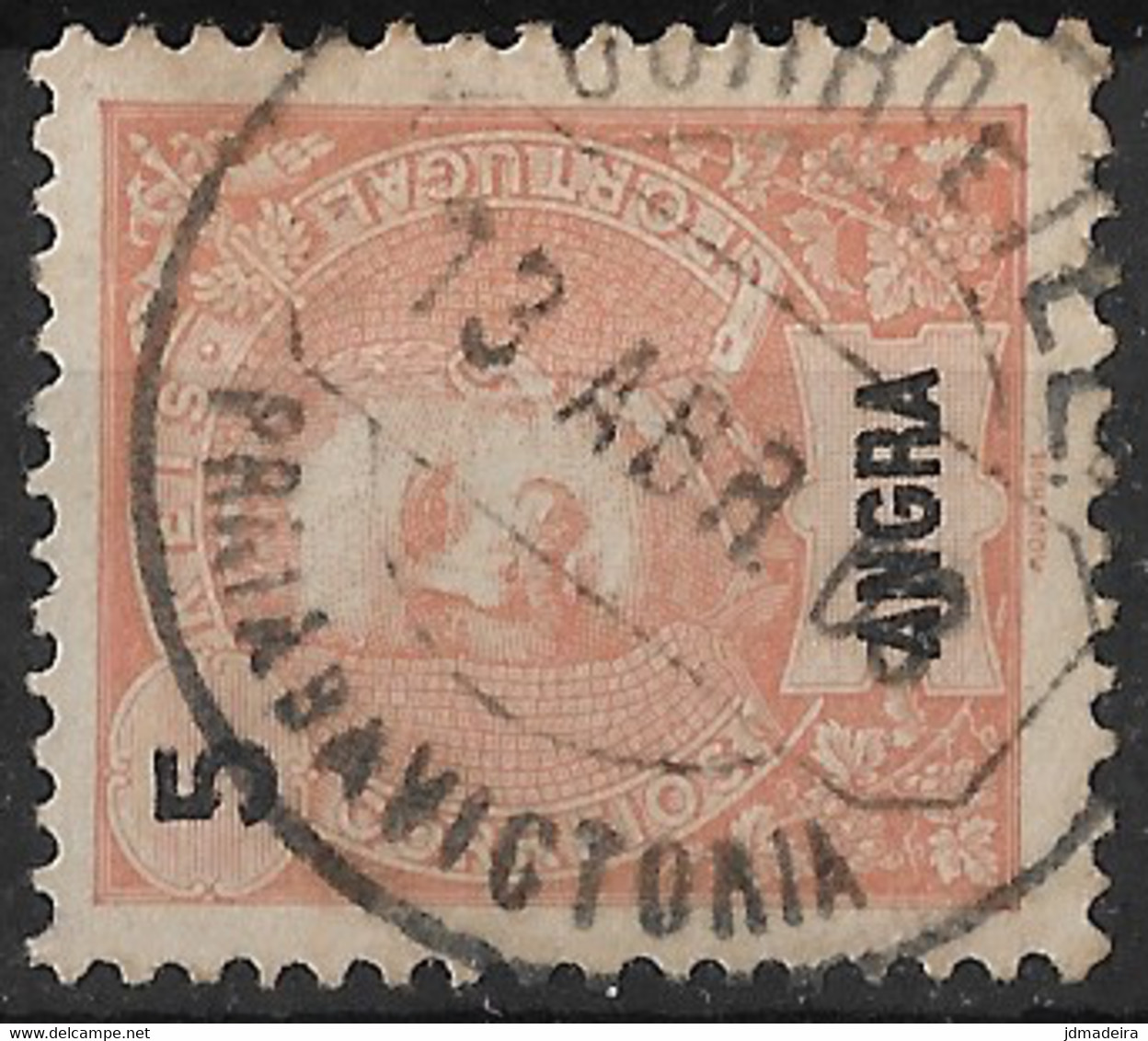 Angra – 1897 King Carlos 5 Réis PRAIA DA VICTORIA Cancel - Angra