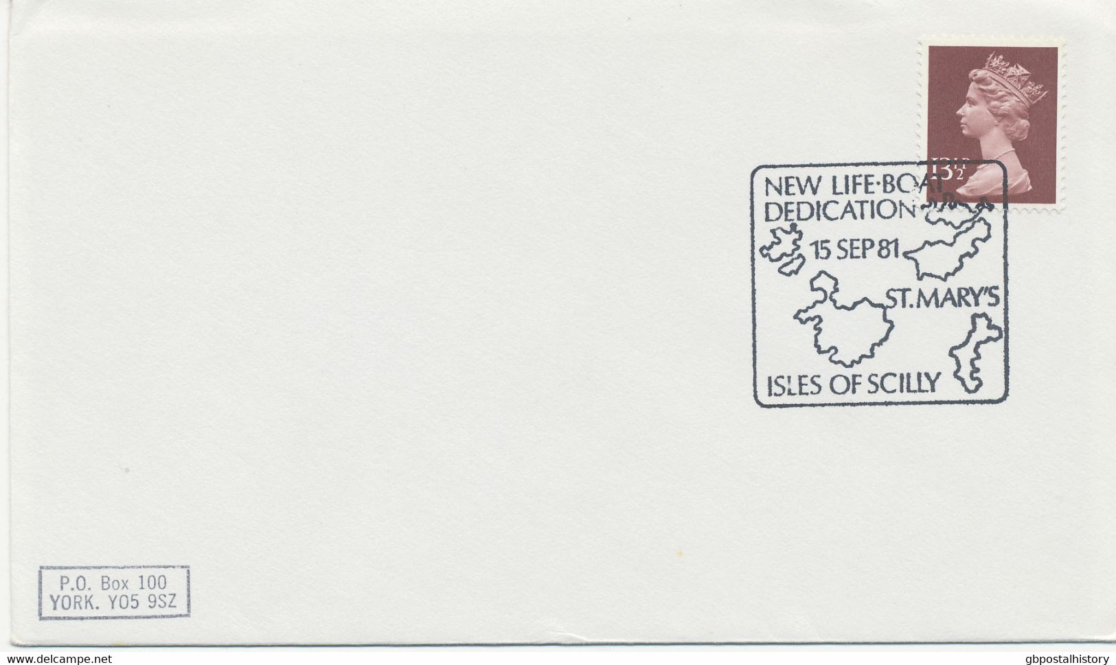 GB SPECIAL EVENT POSTMARKS NEW LIFE-BOAT DEDICATION 15 SEP 81 ST. MARY'S ISLES OF SCILLY - Storia Postale