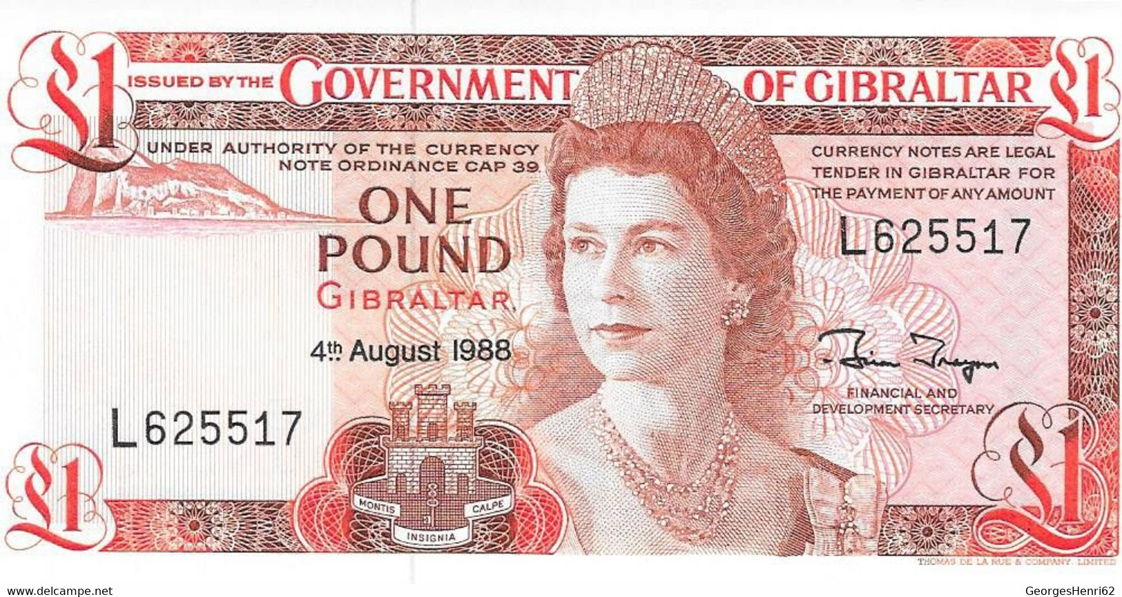 GIBRALTAR - 1 Pound - 4/8/1988 - (20e) - NEUF - Gibilterra