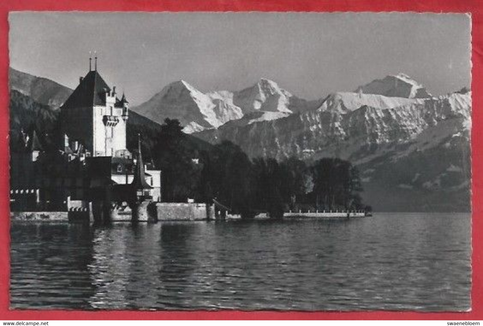 CH.- ZWITSERLAND. SUISSE. OBERHOFEN AM THUNERSEE. SCHLOSS MIT EIGER, MONCH UND JUNGFRAU. 1965 - Oberhofen Am Thunersee