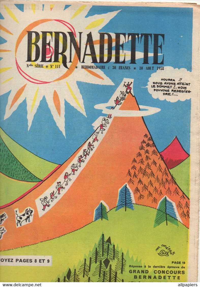 Bernadette N°111 Au Canada Pays Des écureuils Quand Les Ours Font De L'auto-stop - A L'auberge Du Hérisson...1958 - Bernadette
