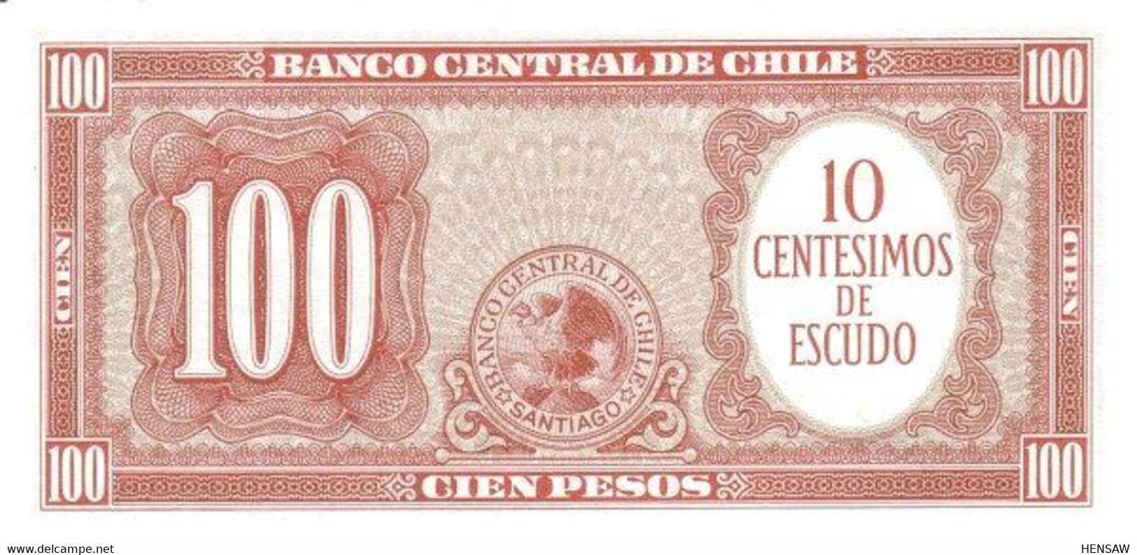 CHILE 100 PESOS P 127 1960 UNC SC NUEVO - Chile