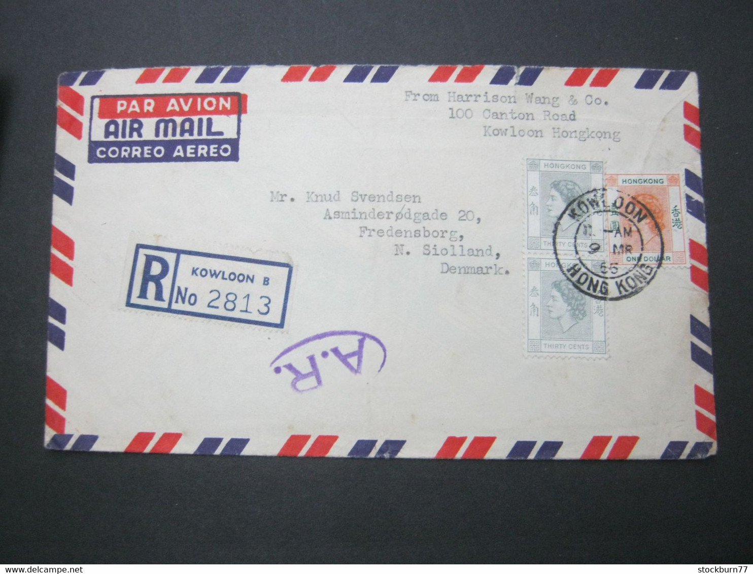 HONGKONG , Brief Nach  Dänemark , 1955 - Lettres & Documents
