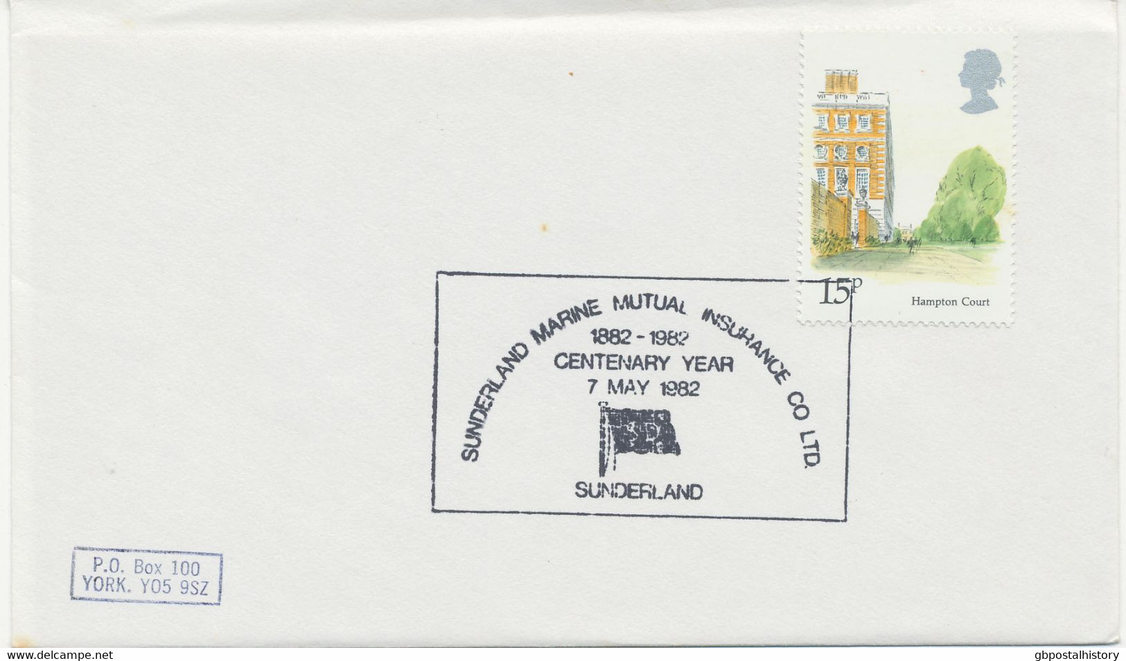 GB SPECIAL EVENT POSTMARKS SUTHERLAND MARINE MUTUAL INSURANCE CO LTD. 1882-1982 CENTENARY YEAR 7 MAY 1982 SUNDERLAND - Marcophilie