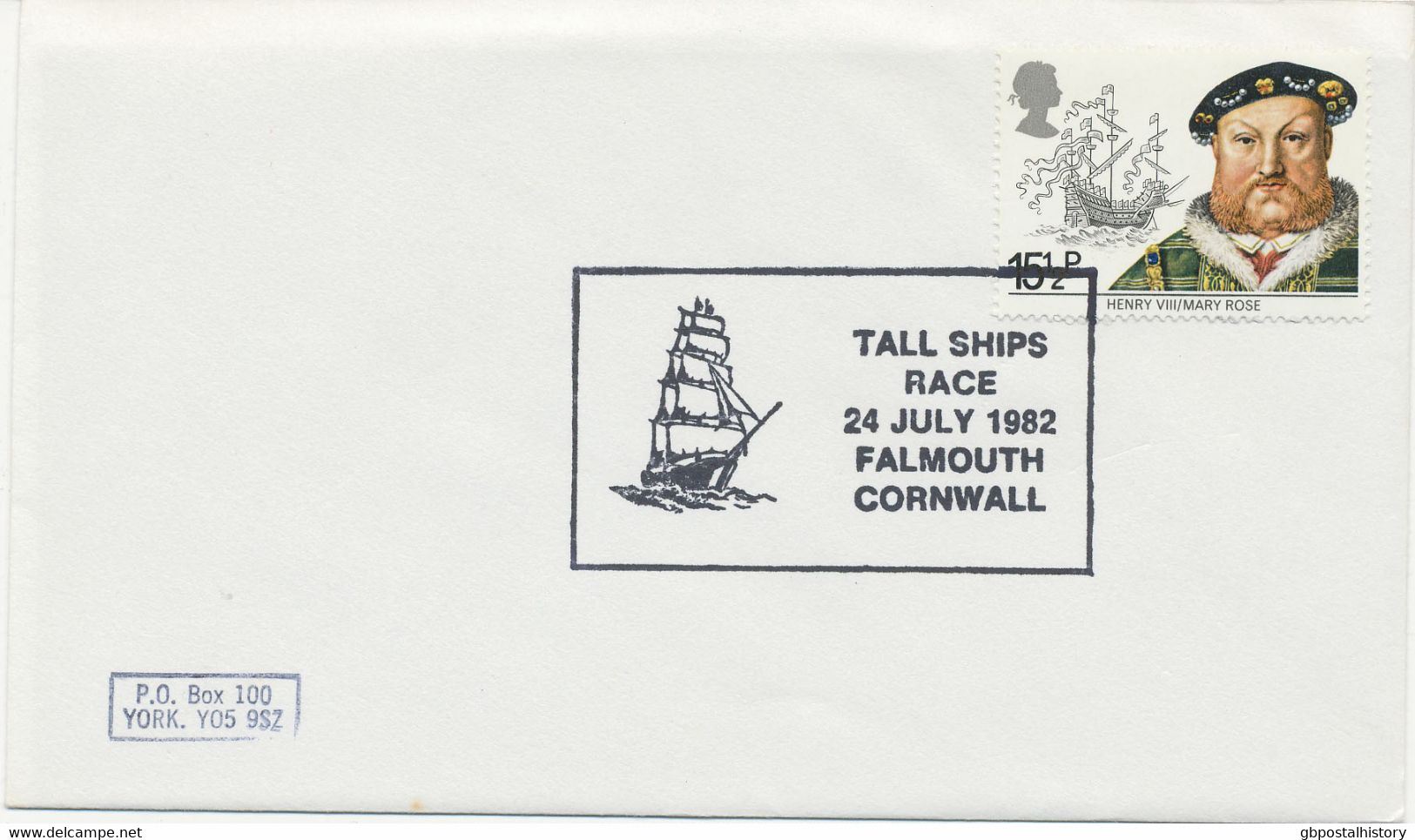 GB SPECIAL EVENT POSTMARKS TALL SHIPS RACE 24 JULY 1982 FALMOUTH CORNWALL - Marcofilie