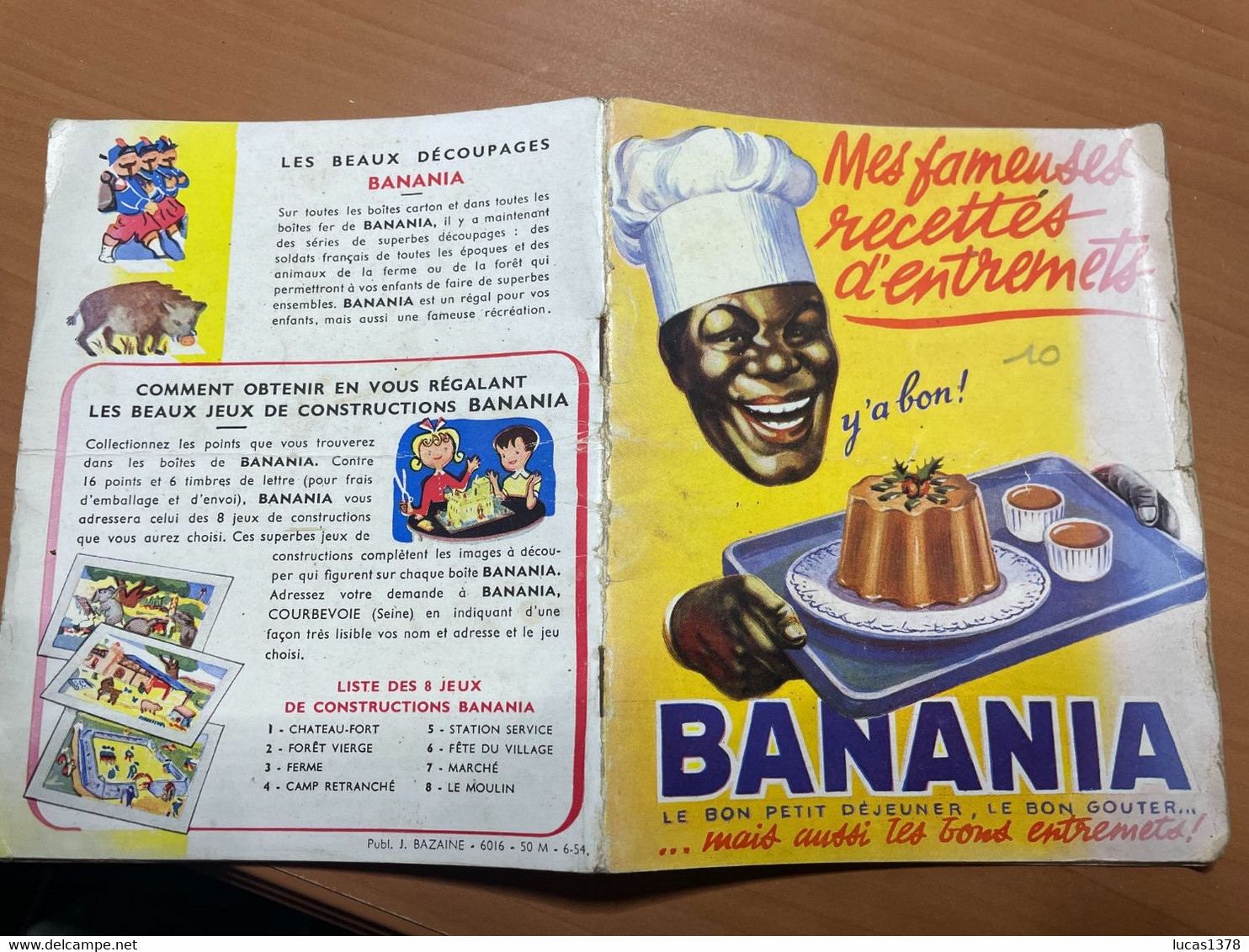 BANANIA CARNET PUBLICITAIRE AVEC RECETTES DE JUIN 1954 - Pubblicitari