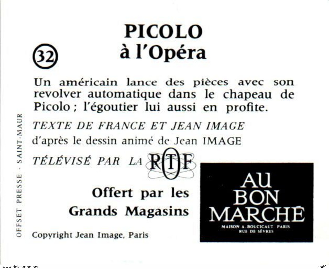 Image Picolo & Piccolette N°32 Télévision Courte Série TV Jean Image RTF Société ORTF Picolo à L'Opéra テレビ Peu Courante - TV-Serien