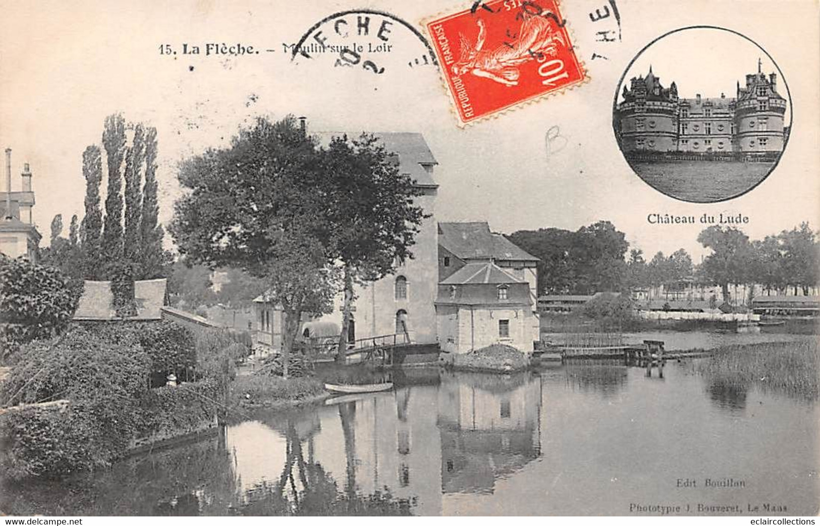 La Flèche       72          Vue Sur Le Loir.    Déversoir      -  15  -     ( Voir Scan ) - La Fleche