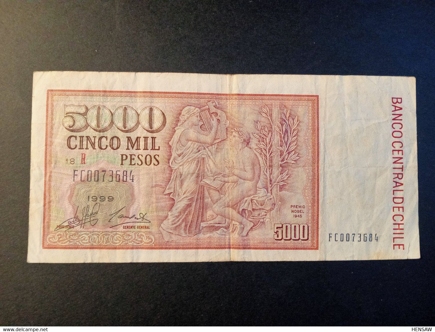 CHILE 5000 PESOS P 155e 1999 USADO USED - Chili