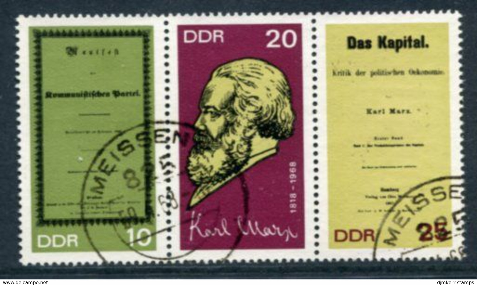 DDR / E. GERMANY 1968 Marx Birth Anniversary Used.  Michel 1365-67 - Gebruikt