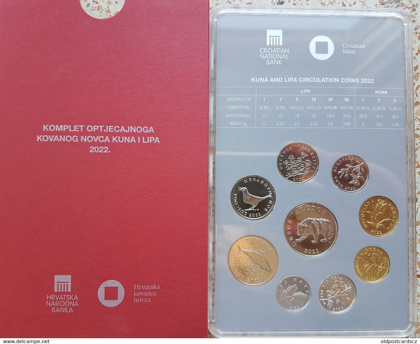 CROATIA  Official Mint Coin Set From 2022  Latin Text On Coins, PROOF NATIONAL BANK PP 1 2 5 10 20 Lipa 1 2 5 Kuna - Croatia