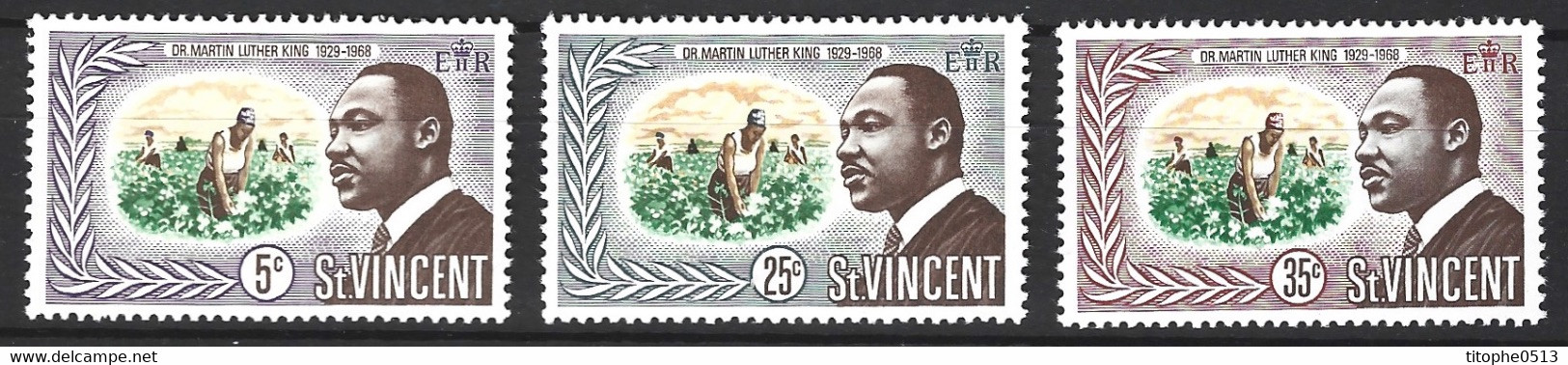 SAINT VINCENT. N°241-3 De 1968. Martin Luther King. - Martin Luther King