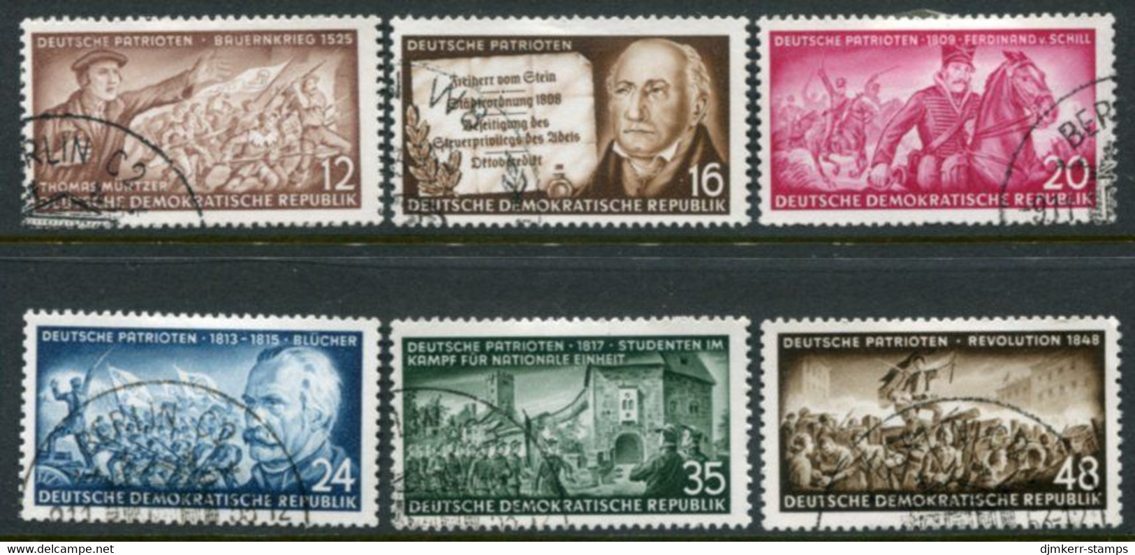 DDR / E. GERMANY 1953 German Patriots  Used.  Michel  398-403 - Used Stamps