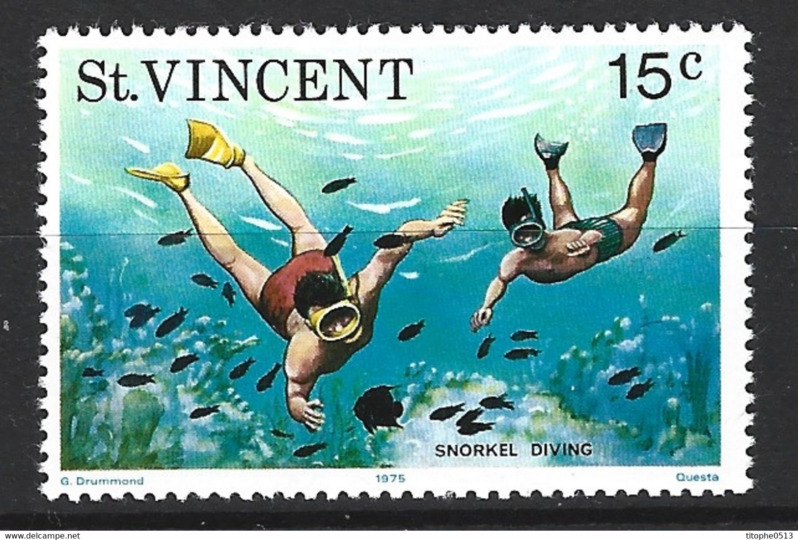 SAINT VINCENT. N°409 De 1975. Plongée. - Diving