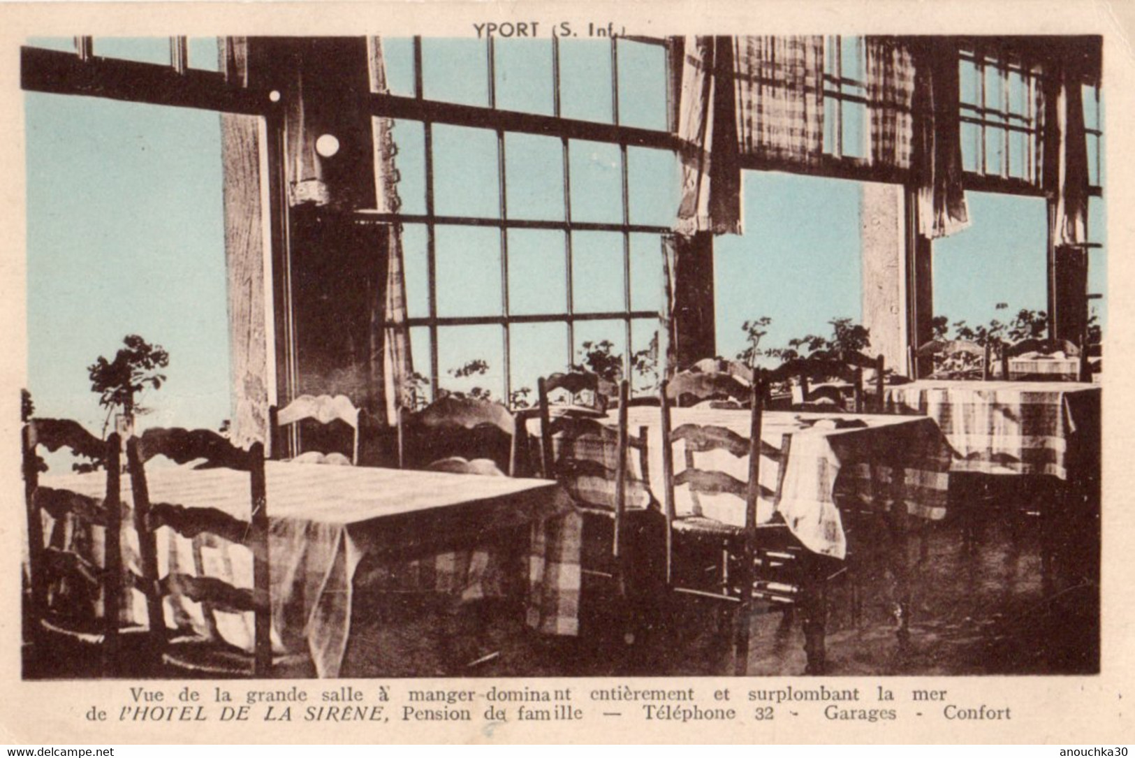 76  YPORT L'HÔTEL DE LA SIRENE PENSION DE FAMILLE LA GRANDE SALLE A MANGER - Yport