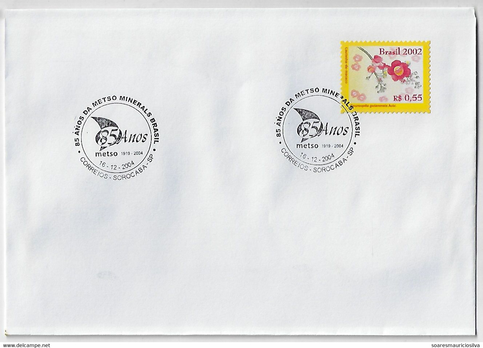 Brazil 2004 Cover With Commemorative Cancel 85 Years Of Metso Minerals Brasil Geology Mineral - Minéraux