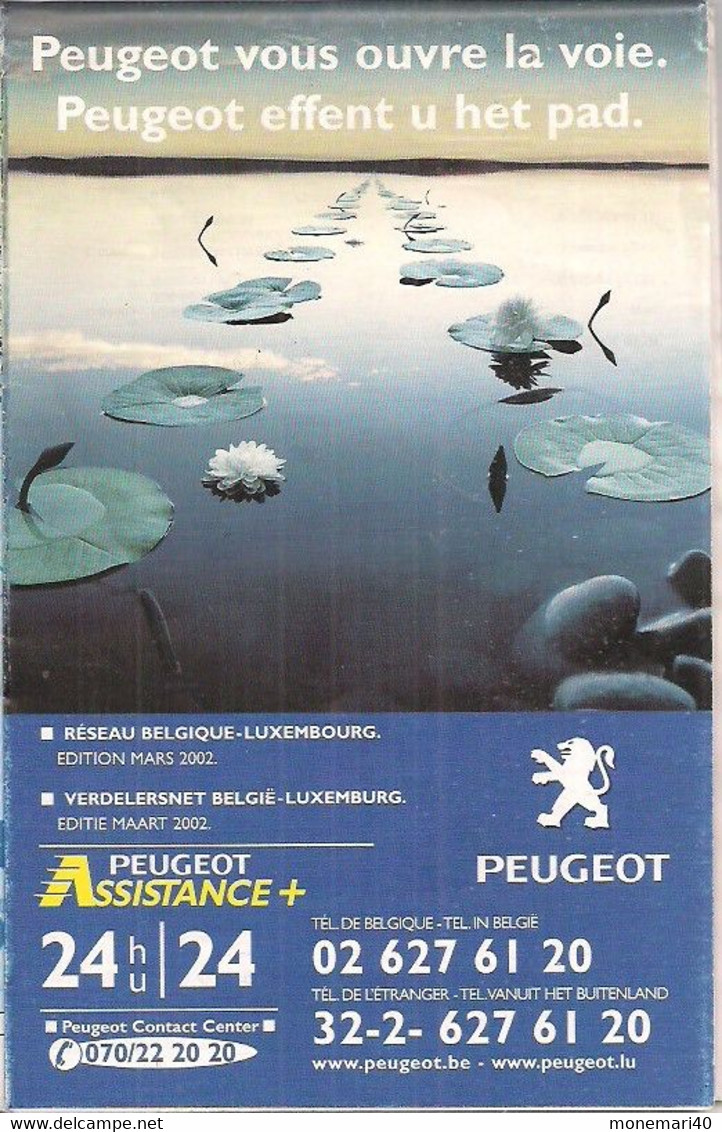 RÉSEAU BELGIQUE-LUXEMBOURG - CARTE ROUTI£ERE PEUGEOT - 2002. - Cartes Routières