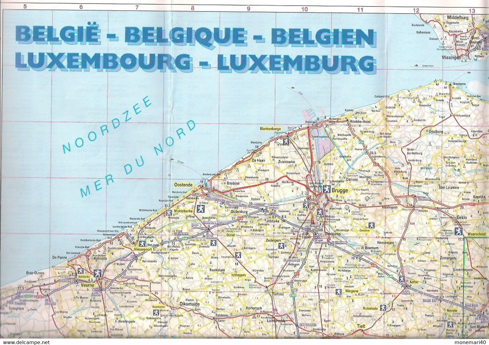 RÉSEAU BELGIQUE-LUXEMBOURG - CARTE ROUTI£ERE PEUGEOT - 2002. - Cartes Routières