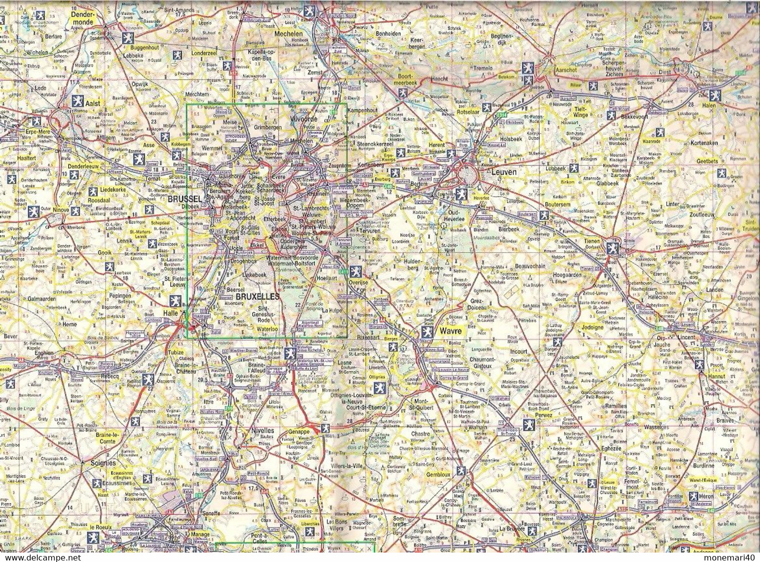 RÉSEAU BELGIQUE-LUXEMBOURG - CARTE ROUTI£ERE PEUGEOT - 2002.