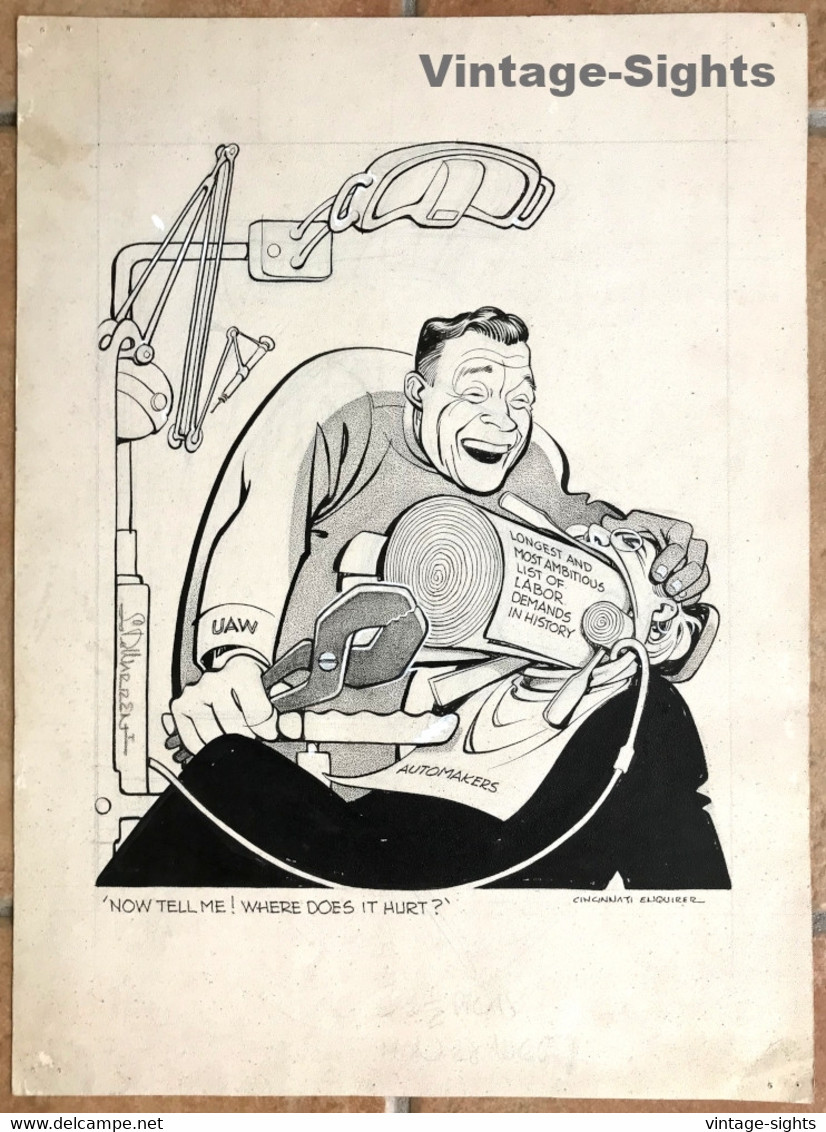L.D. Warren: Now Tell Me! Where Does It Hurt? / Cincinnati Enquirer (Vintage Editorial Cartoon 1960s/1970s) - Poster
