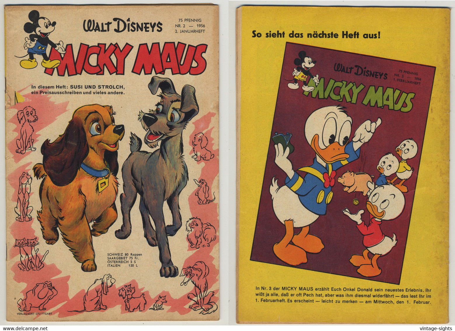 Micky Maus Nr.2 - 1956 / 2. Januarheft Susi Und Strolch (Original Vintage Comic) - Walt Disney