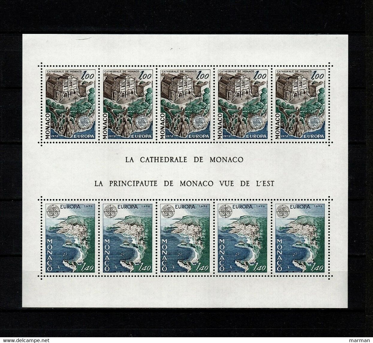 MONACO Foglietto Europa CEPT 1978 Valori Nuovi **/MNH - Blocs