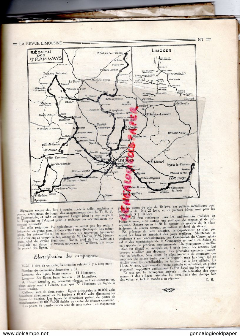 87-LIMOGES- REVUE LIMOUSINE N° 24-1927- EXPOSITION GRANDE SEMAINE LIMOUSIN- CONGRES VINS-CHAMP JUILLET-DONY-TENNIS-GARE