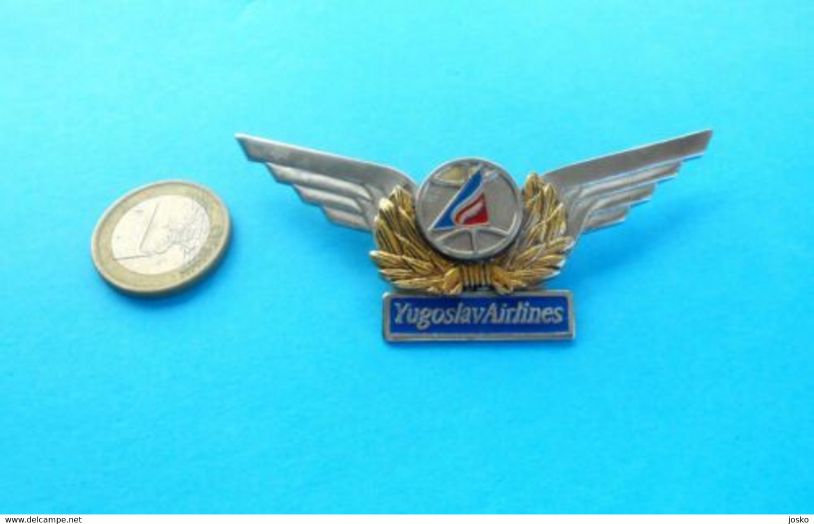 JAT (Yugoslav Airlines) - Original Vintage Pilot Wings Badge  *** Airways Airline Air Company Pilote - Badges D'équipage