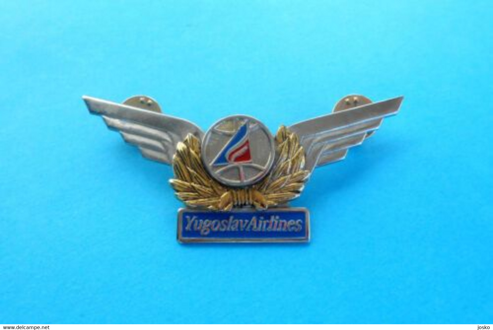 JAT (Yugoslav Airlines) - Original Vintage Pilot Wings Badge  *** Airways Airline Air Company Pilote - Tarjetas De Identificación De La Tripulación