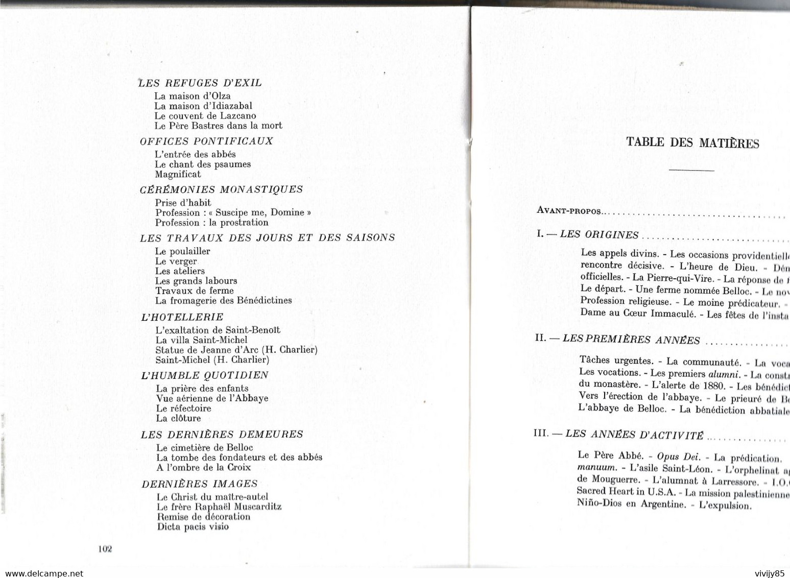 64 - Livre ancien peu courant " L'Abbaye de BELLOC 1875-1955 " de Dom Ildefonse Darricau - 1957 - 104 pages