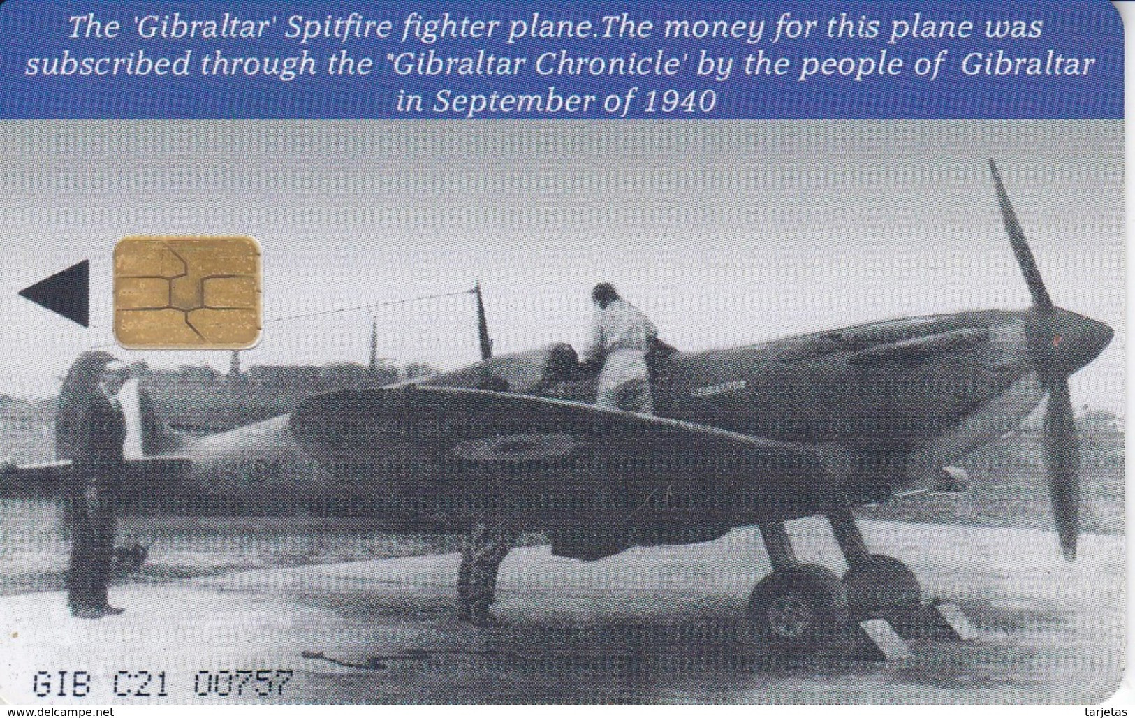 Nº 83 TARJETA DE GIBRALTAR DE UN AVION SPITFIRE MK2A (PLANE) - Gibraltar