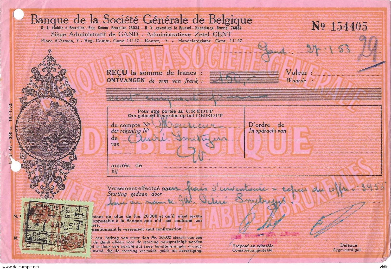 BELGIQUE Lot De 3 Documents Avec Timbres Fiscaux - Documentos