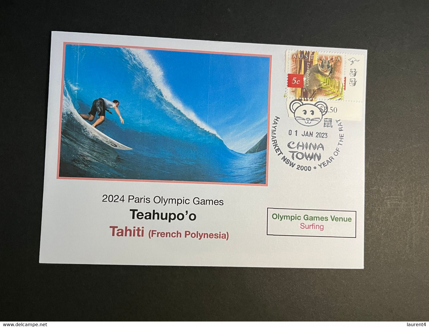 (2 N 28) 2024 France - Paris Olympic Games (31-12-2022) Location - Tahiti - French Polynesia (Surfing) - Eté 2024 : Paris