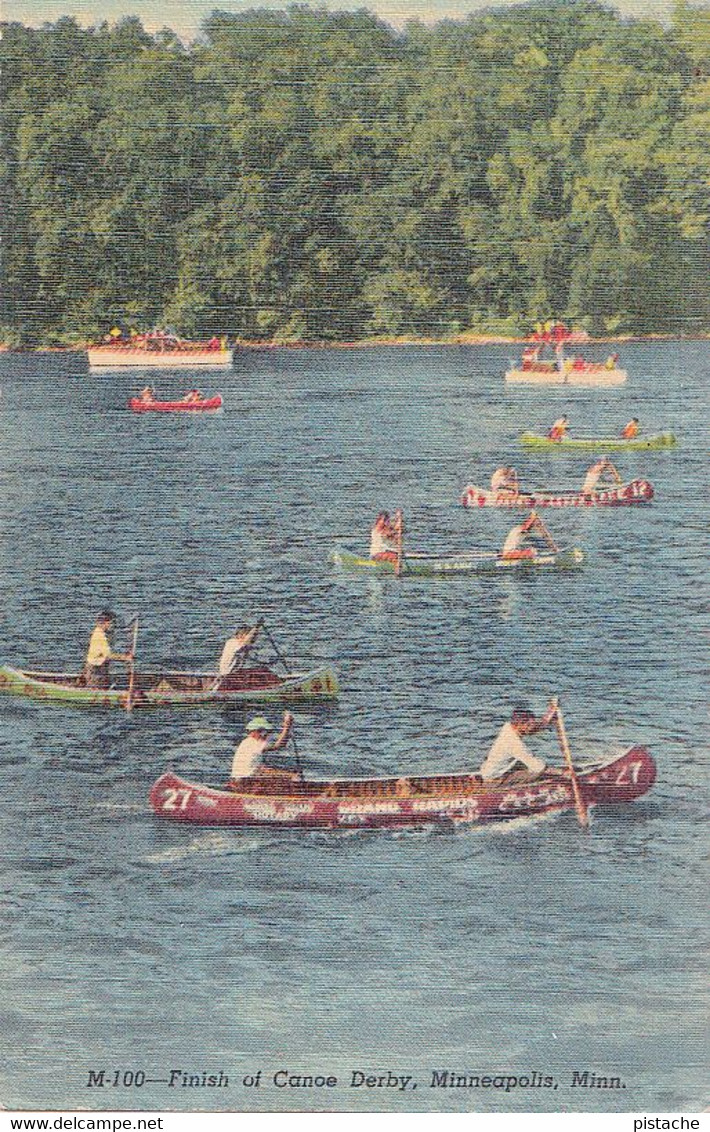 3218 – Minneapolis Minnesota MN – Canoe Derby – Linen – VG Condition – 2 Scans - Minneapolis