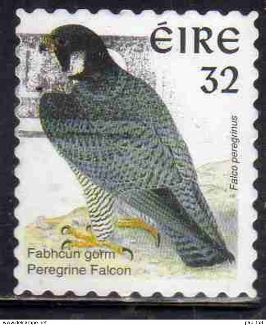 EIRE IRELAND IRLANDA 1997 BIRD FAUNA AVICOLA BIRDS PEREGRINE FALCON UCCELLO FALCO PELLEGRINO 32p USATO USED OBLITERE' - Used Stamps