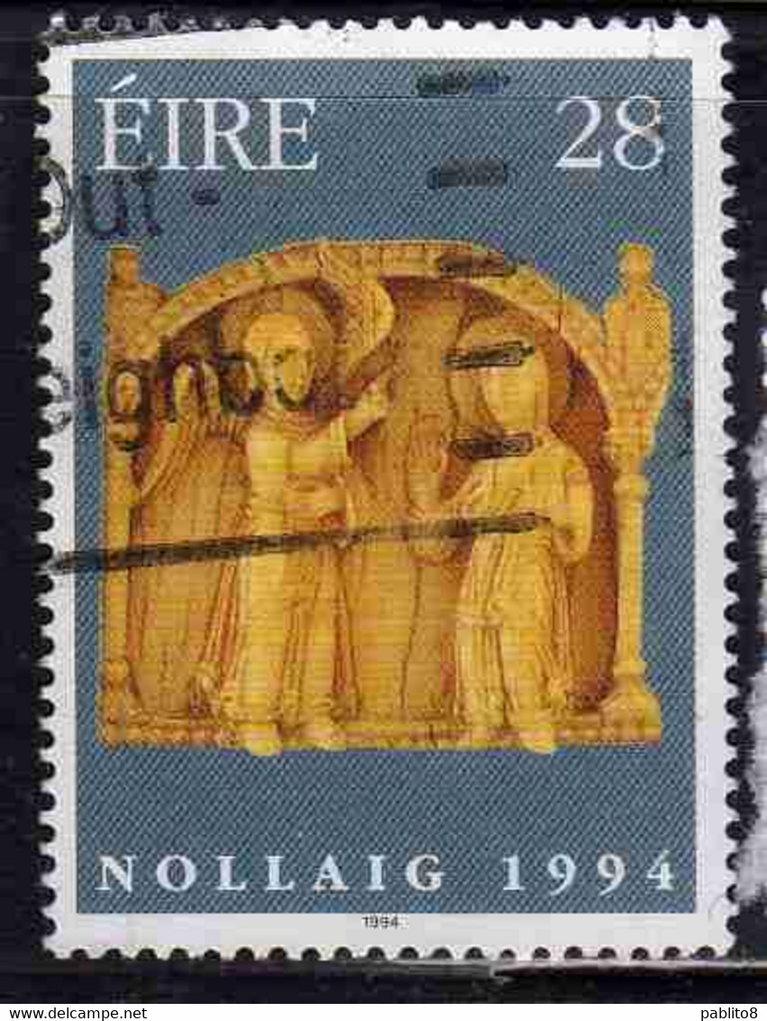 EIRE IRELAND IRLANDA 1994 CHRISTMAS ANNUNCIATION NOLLAIG NATALE NOEL WEIHNACHTEN NAVIDAD 28p USED USATO OBLITERE' - Used Stamps