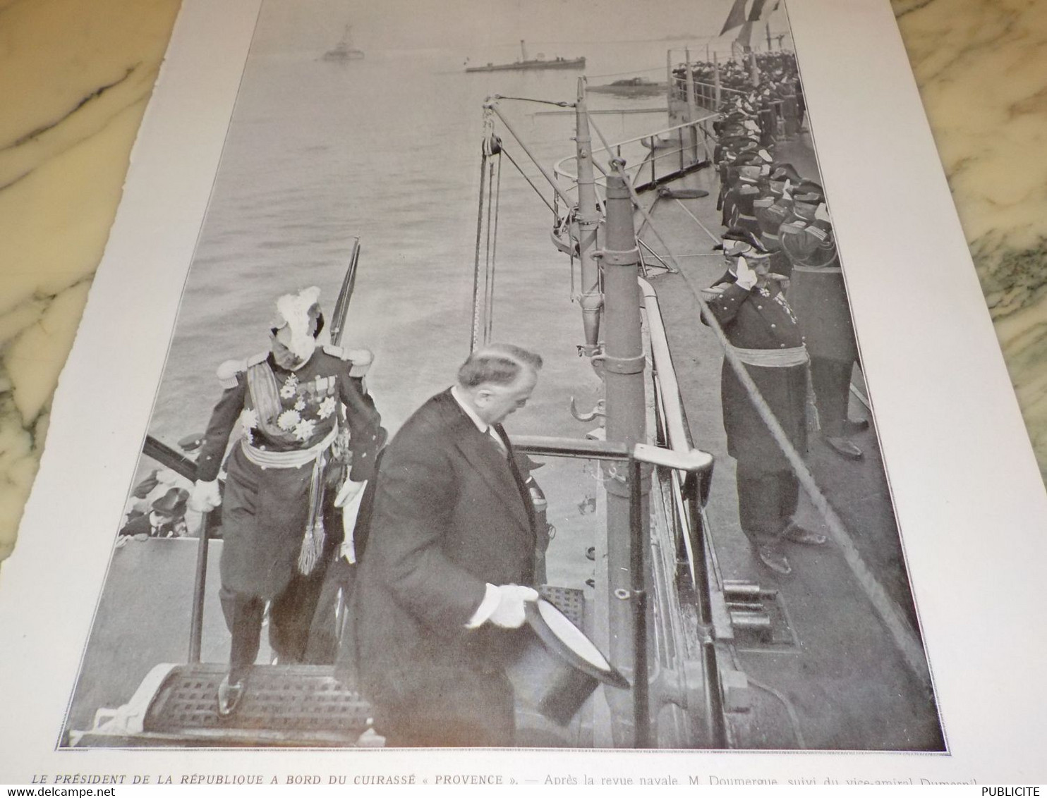 PHOTO  PRESIDENT DE LA REPUBLIQUE A BORD DU CUIRASSE PROVENCE 1925 - Schiffe