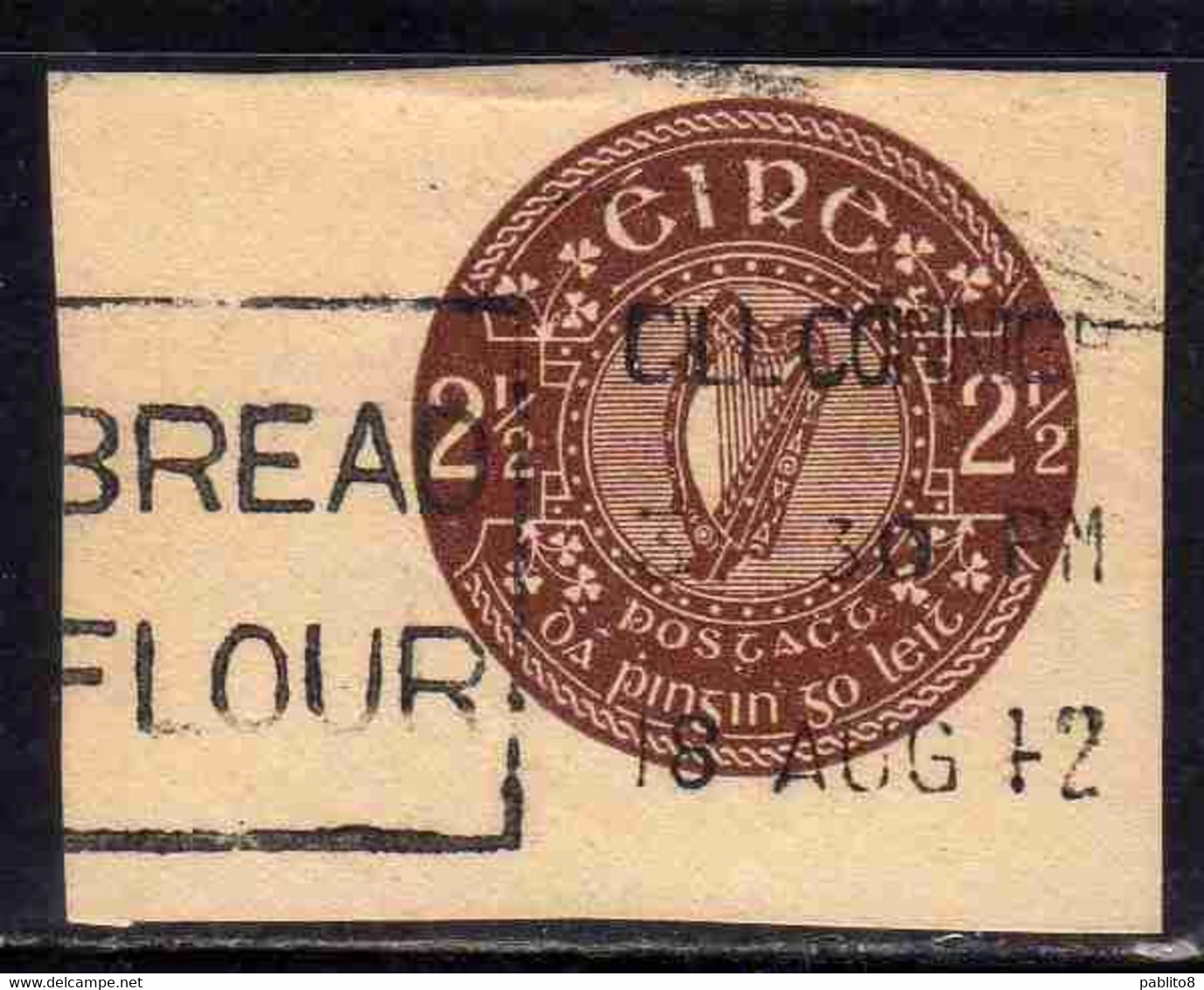 EIRE IRELAND IRLANDA 1942 POSTAL STATIONERY HARP 2 1/2p USED USATO OBLITERE' - Interi Postali