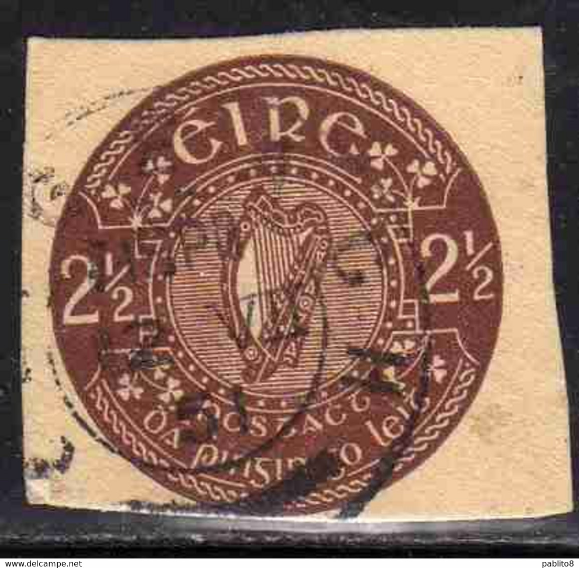 EIRE IRELAND IRLANDA 1942 POSTAL STATIONERY HARP 2 1/2p USED USATO OBLITERE' - Interi Postali